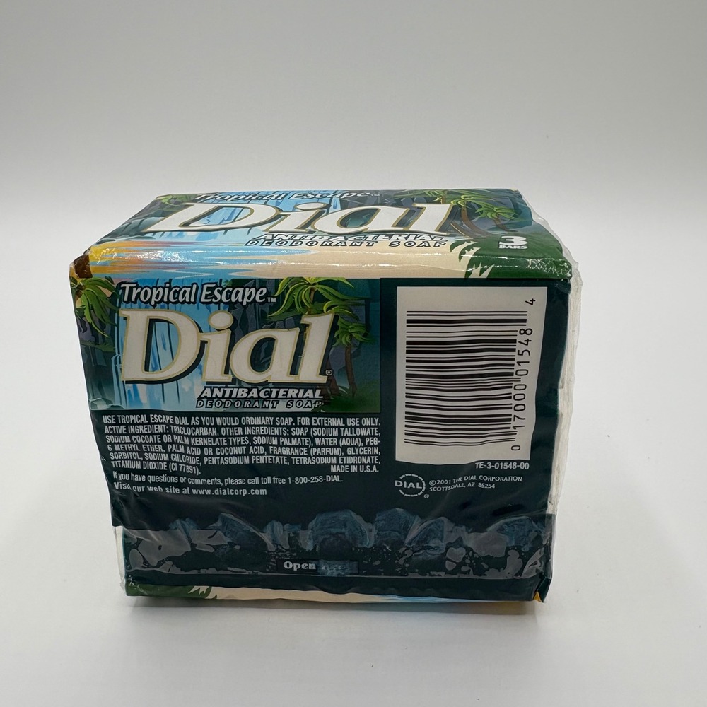 Dial Tropical Escape Antibacterial Deodorant Soap 3 Pack 4.5oz Bath Bars New Old - Picture 4 of 6